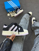 Super Star plataforma -  Preto/rosa brilho