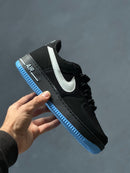 Nike Air Force Nobuck - Preto/Celeste