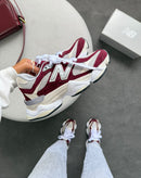 New Balance 9060 Premium - Branco/ Marsala