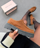 Mocassim Tratorado Miu Miu - Caramelo