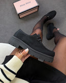 Mocassim Tratorado Miu Miu - Preto