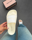 Chinelo Slid Miu Miu confort