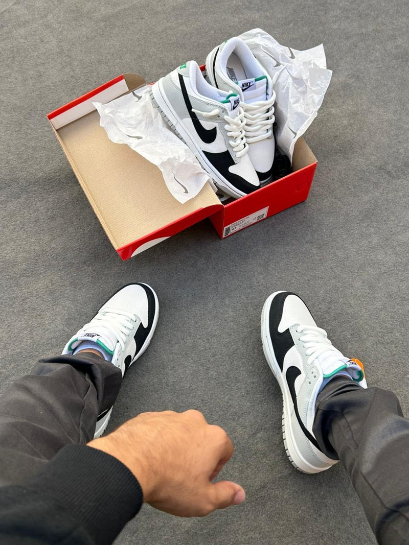 NiKe Dunk Low Pro Luxo - Branco/Preto/Cinza