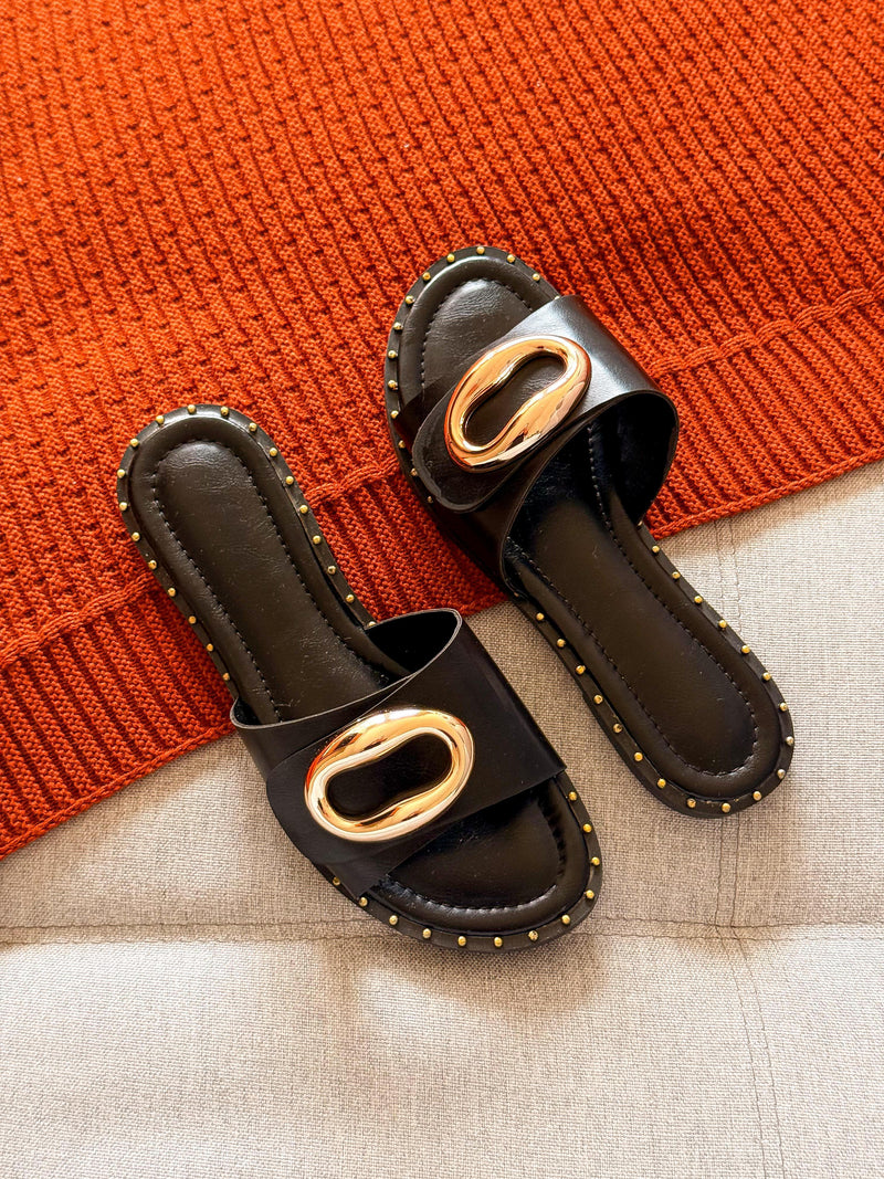 Rasteira luna - preto