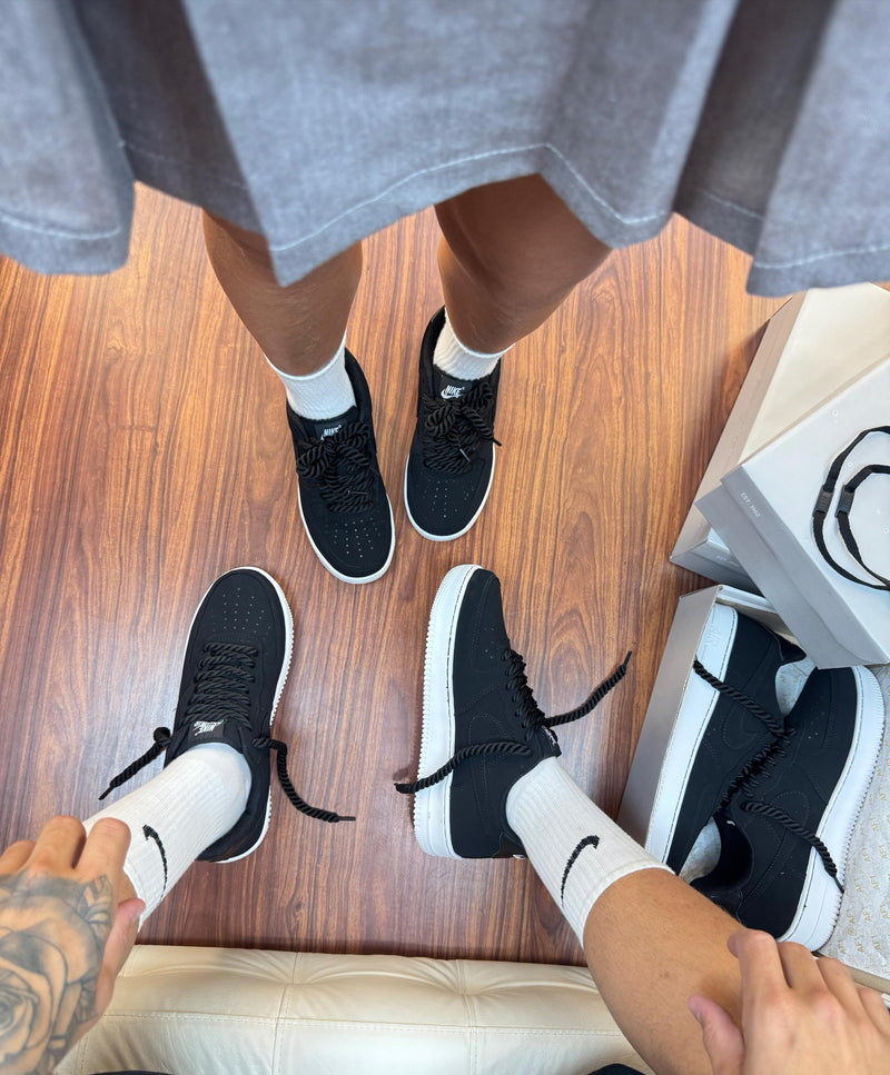 Nike Air Force f1 Nobuck - Preto