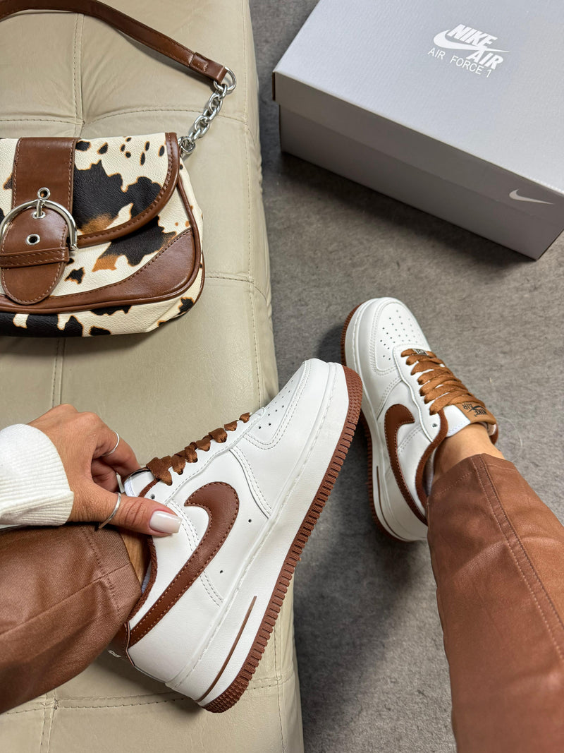 Nike Air force f1 luxo - Branco/chocolate