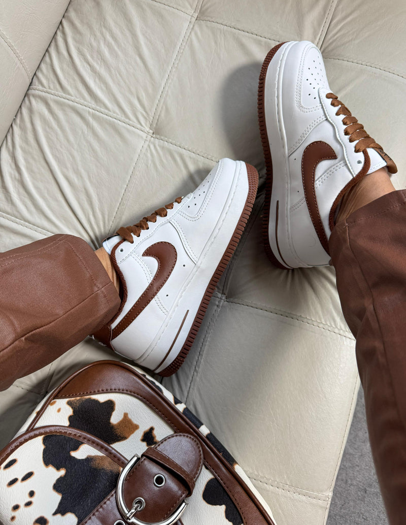 Nike Air force f1 luxo - Branco/chocolate