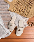 Rasteira schutz basic -Ouro e Branco