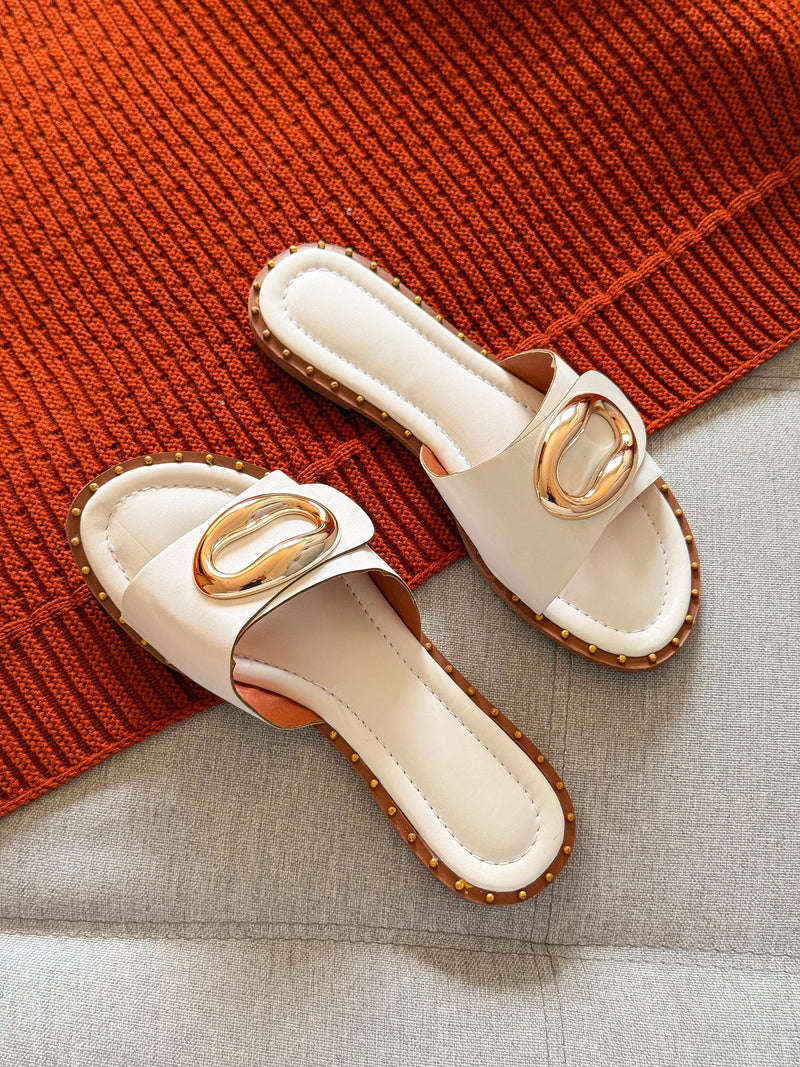 Rasteira luna - Branca