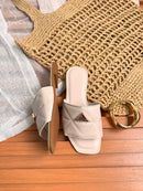 Rasteira schutz basic -Ouro e Branco