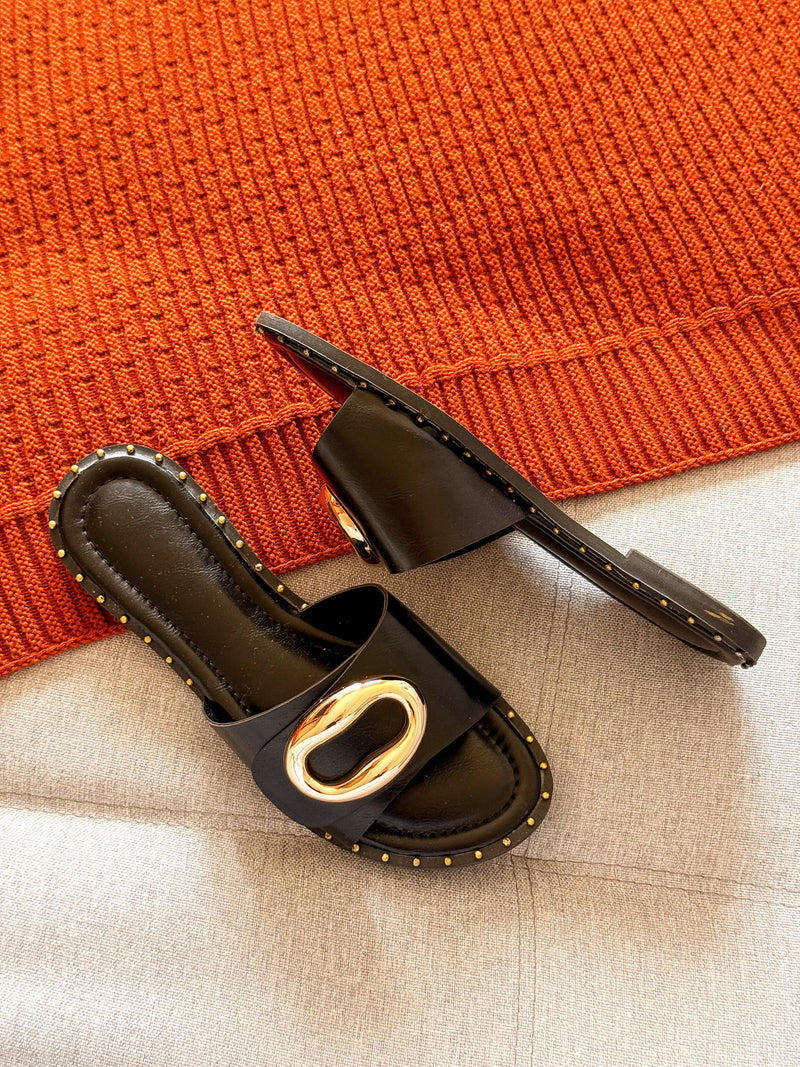 Rasteira luna - preto