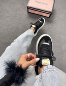 Tênis casual quenz miu miu - Preto