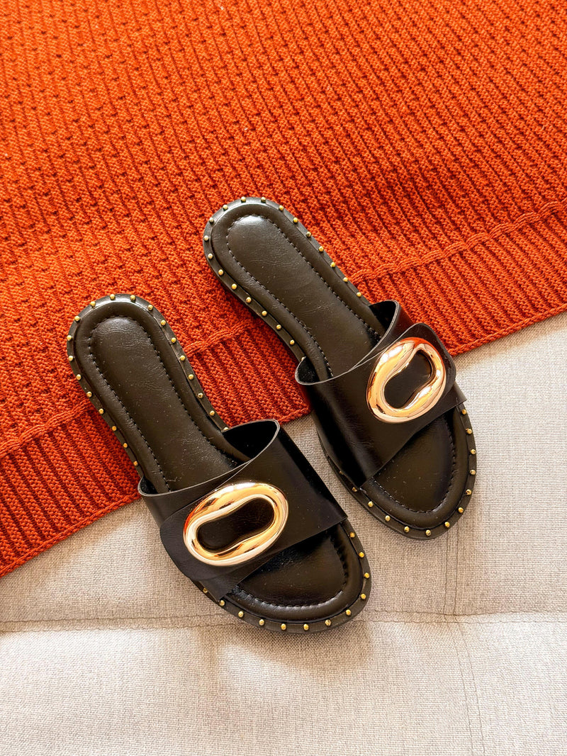 Rasteira luna - preto