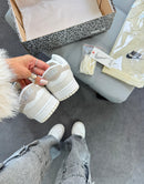 Nike dunk low pro luxo - branco/cinza /gliter