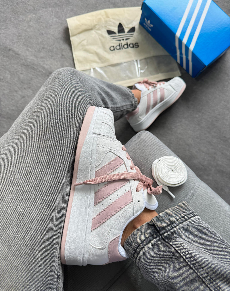 Adidas Super Star plataforma - Branco/rosê