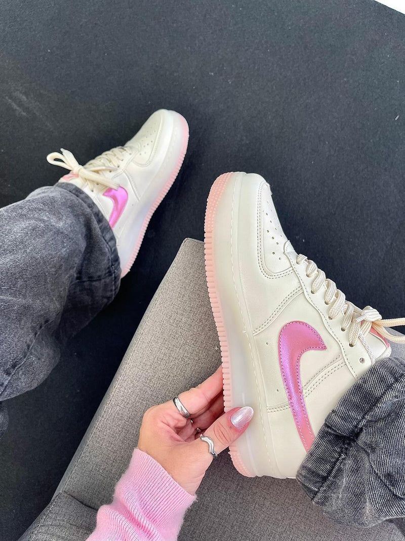 Nike air force luxo - Branco/Rosa