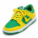 Dunk Low Pro Brasil – frontal em três-quartos à esquerda com cadarço Yellow