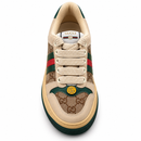 Gucci Screener Off-White & Green — vista superior em fundo branco