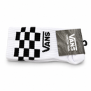 Meia Cano Alto V. - Black White Checkerboard — modelo em fundo branco