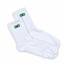 Meia Bandeira Brasil - White — modelo em fundo branco