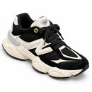 New Balance 9060 Preto/Off — vista frontal em três quartos, ponta à direita