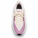 New Balance FuelCell Rebel V5 Off White/Rosê — vista superior vertical, ponta para baixo