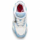 New Balance 9060R Azul BB — vista superior com cartão e plástico de embalagem removíveis
