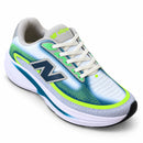 New Balance Elipse - Verde/Azul/Branco - frente em três quartos à direita