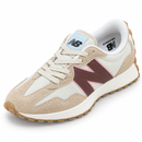 New Balance 327 Off/Bordo - vista frontal lateral