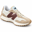 New Balance 327 Off/Bordo - vista frontal medial