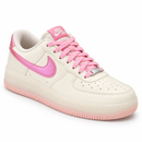 Nike Air Force Branco/Rosa — frente em três quartos à direita