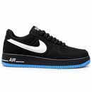 Nike Air Force Nobuck Black Sky Blue - vista lateral