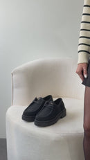 Mocassim Tratorado Miu Miu - Preto