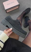 Mocassim Tratorado Miu Miu - Preto