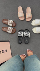 Chinelo Slid Miu Miu confort