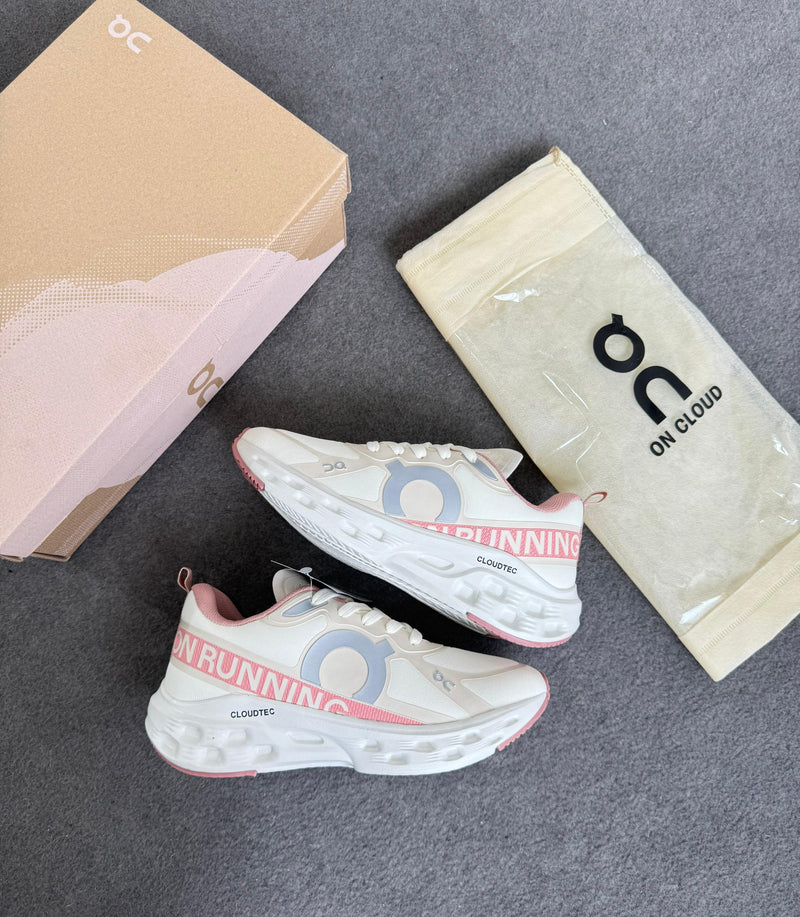 Tênis on cloud running cloudtec - Branco/Rose