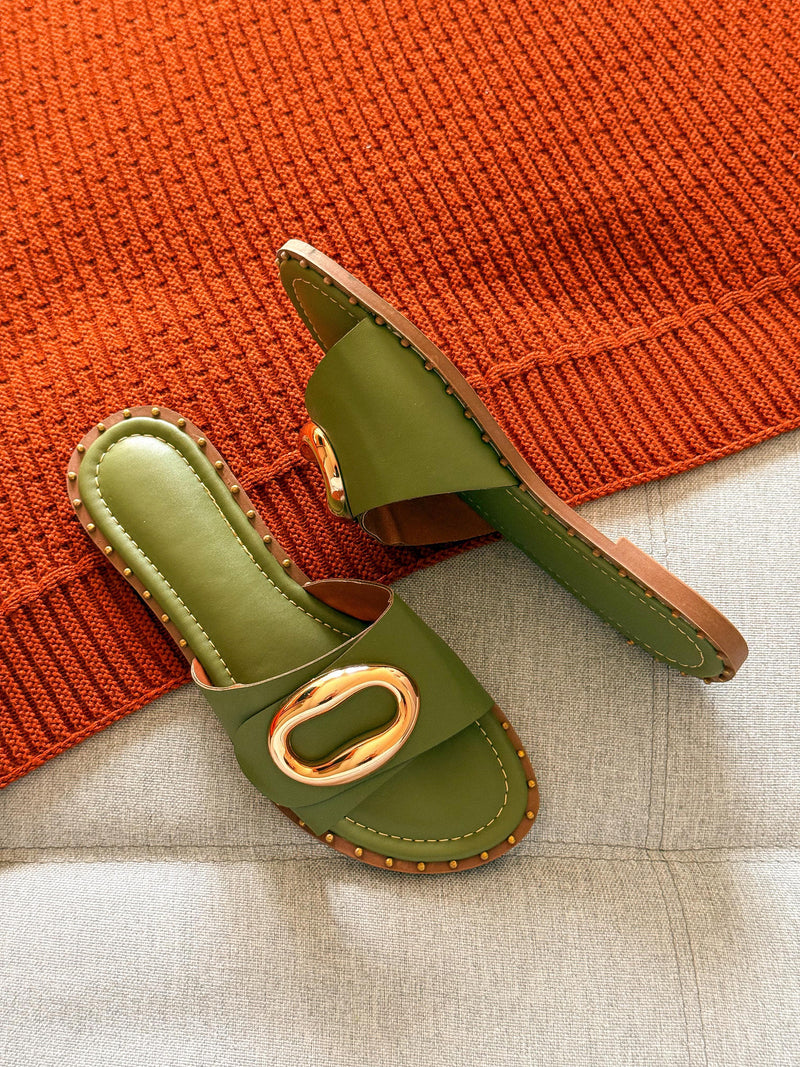 Rasteira luna - Verde