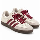 Adidas Samba OG Off White Burgundy: par em três quartos