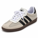 Tênis Adidas Samba OG com Brilho Branco e Preto — vista frontal em perspectiva